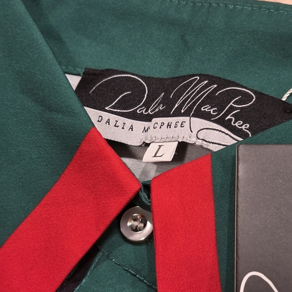 Dalia Macphee Floral Black Dress with Red and Green Accents. Size L. NWT - Picture 4 of 5